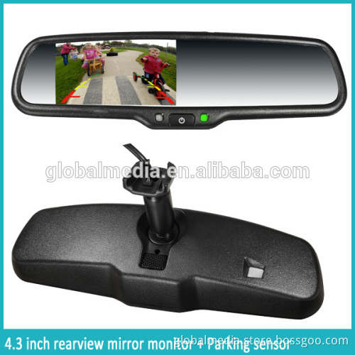 GERMID 4.3 inch rear view mirror monitor with parking sensors and auto brightness LCD rear view camera